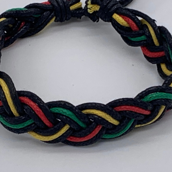 Plaited Cord Rasta Bracelet