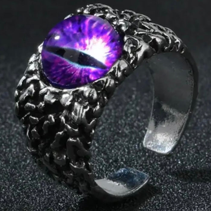 Vintage Gothic Punk Eye Open Adjustable Fashion Ring