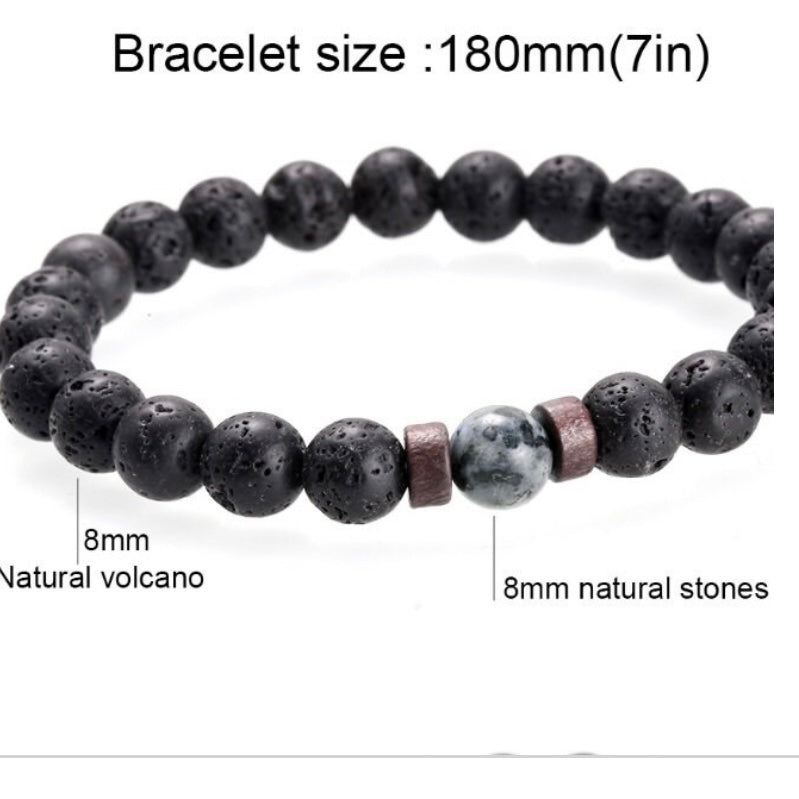 Natural Moonstone Bead Tibetan Buddha Bracelet chakra Lava Stone Diffuser Bracelets