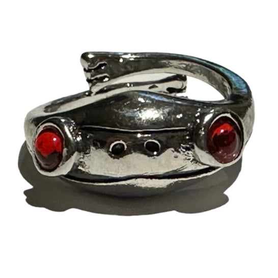 Red Eyed Vintage Frog Adjustable Fashion Ring