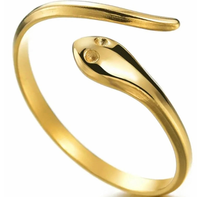 Delicate Silver or Gold Colour Snake Adjustable Fashion Ring