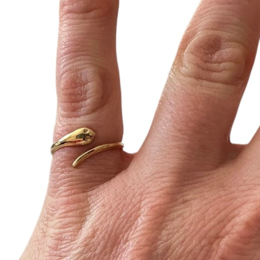 Delicate Silver or Gold Colour Snake Adjustable Fashion Ring