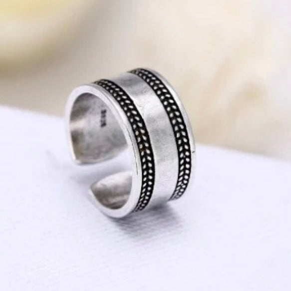 Silver Colour Smooth Open Ring