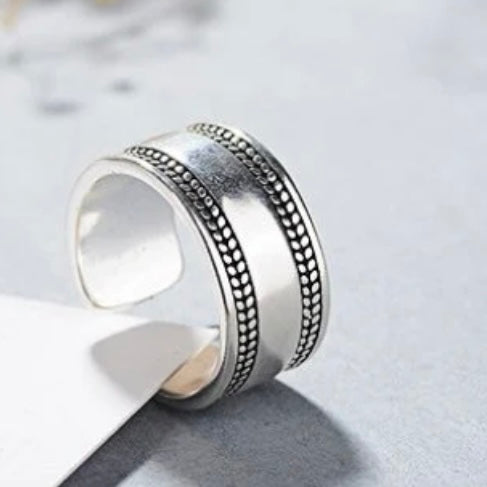 Silver Colour Smooth Open Ring