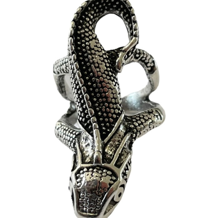 Retro Gothic Lizard Animal Ring