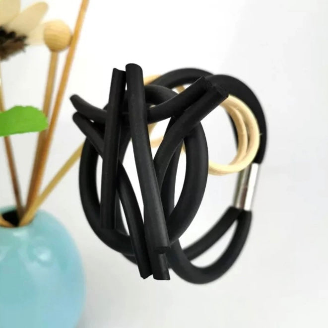 Funky Handmade Punk Style Rubber Bracelet Bangle