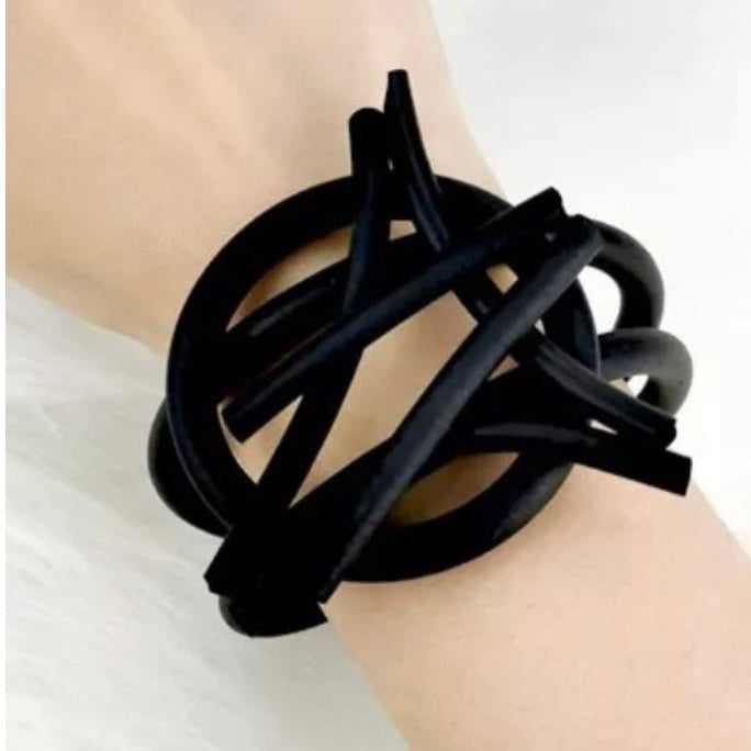 Funky Handmade Punk Style Rubber Bracelet Bangle