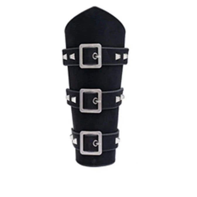 Medieval Knight Punk Biker Leather Arm Wristband Adjustable Bracelet Available in Black or Brown Colours