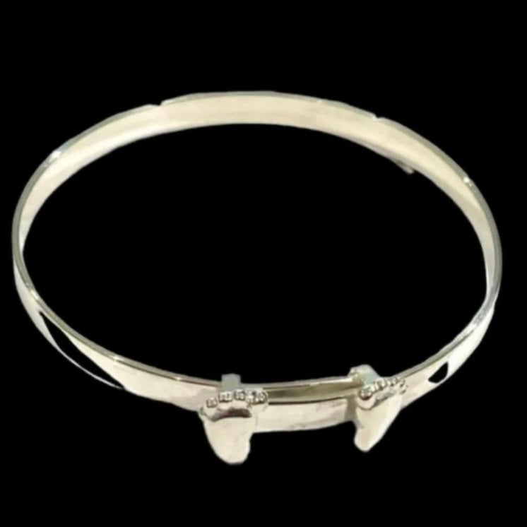 Stunning Sterling Silver Foot Design Baby Bangle