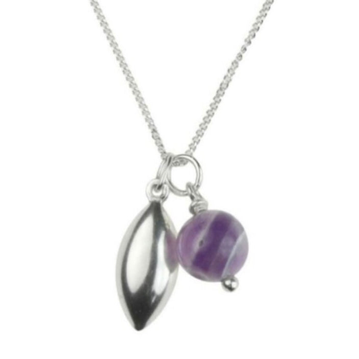 Beautiful Sterling Silver Birthstone with Charm/Pendant Necklace - Months January to June