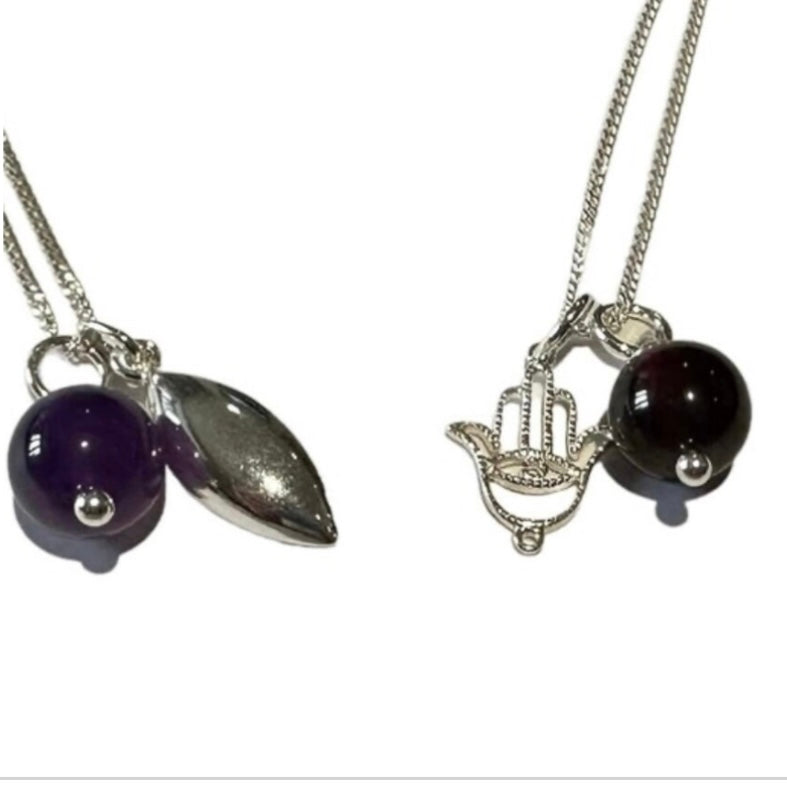 Beautiful Sterling Silver Birthstone with Charm/Pendant Necklace - Months January to June