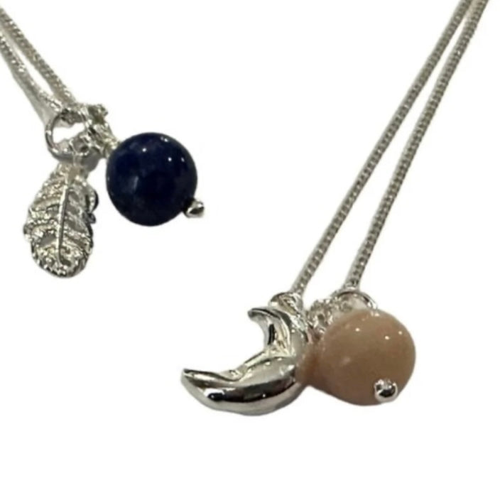 Beautiful Sterling Silver Birthstone with Charm/Pendant Necklace - July to December