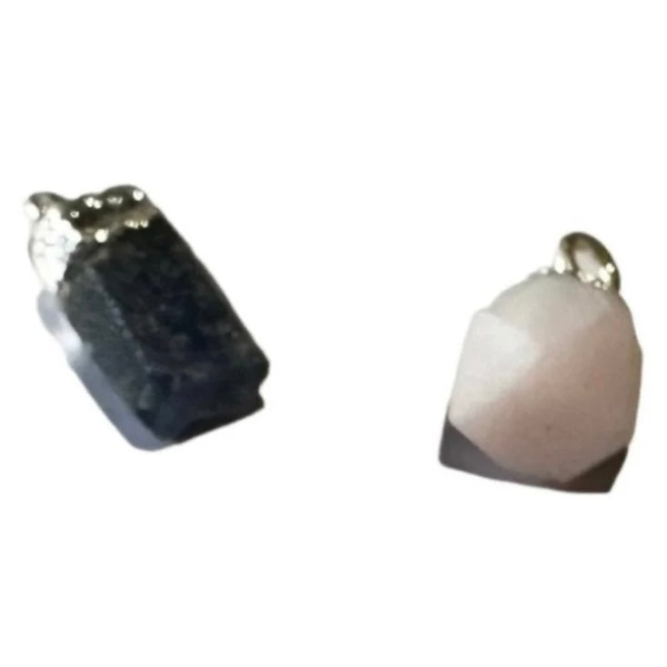 Stunning Birthstone 8-10mm Sterling Silver Electroplated Raw Gemstone Pendant/Charm/Dropper July - December