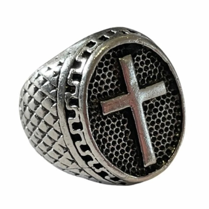 Chunky Cross Open Adjustable Ring