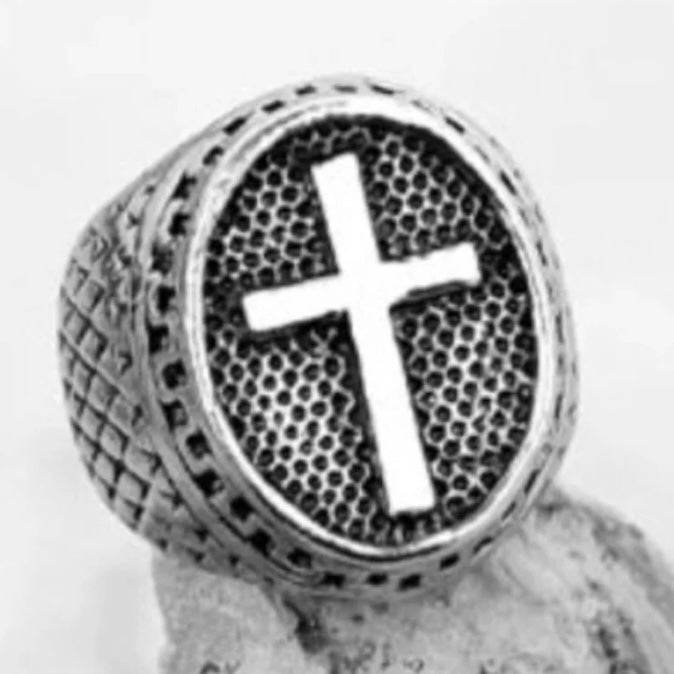 Chunky Cross Open Adjustable Ring