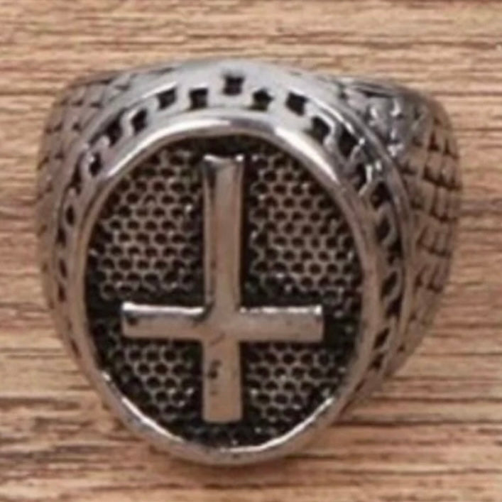 Chunky Cross Open Adjustable Ring