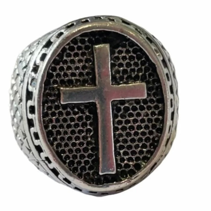 Chunky Cross Open Adjustable Ring