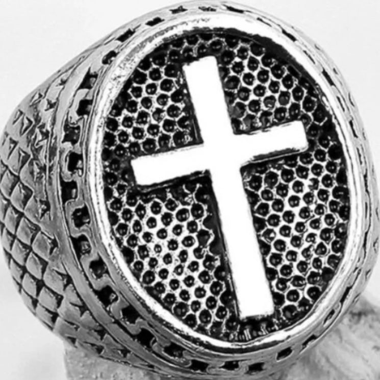 Chunky Cross Open Adjustable Ring