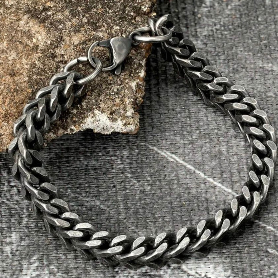 Vintage Retro Stainless Steel Link Bracelet