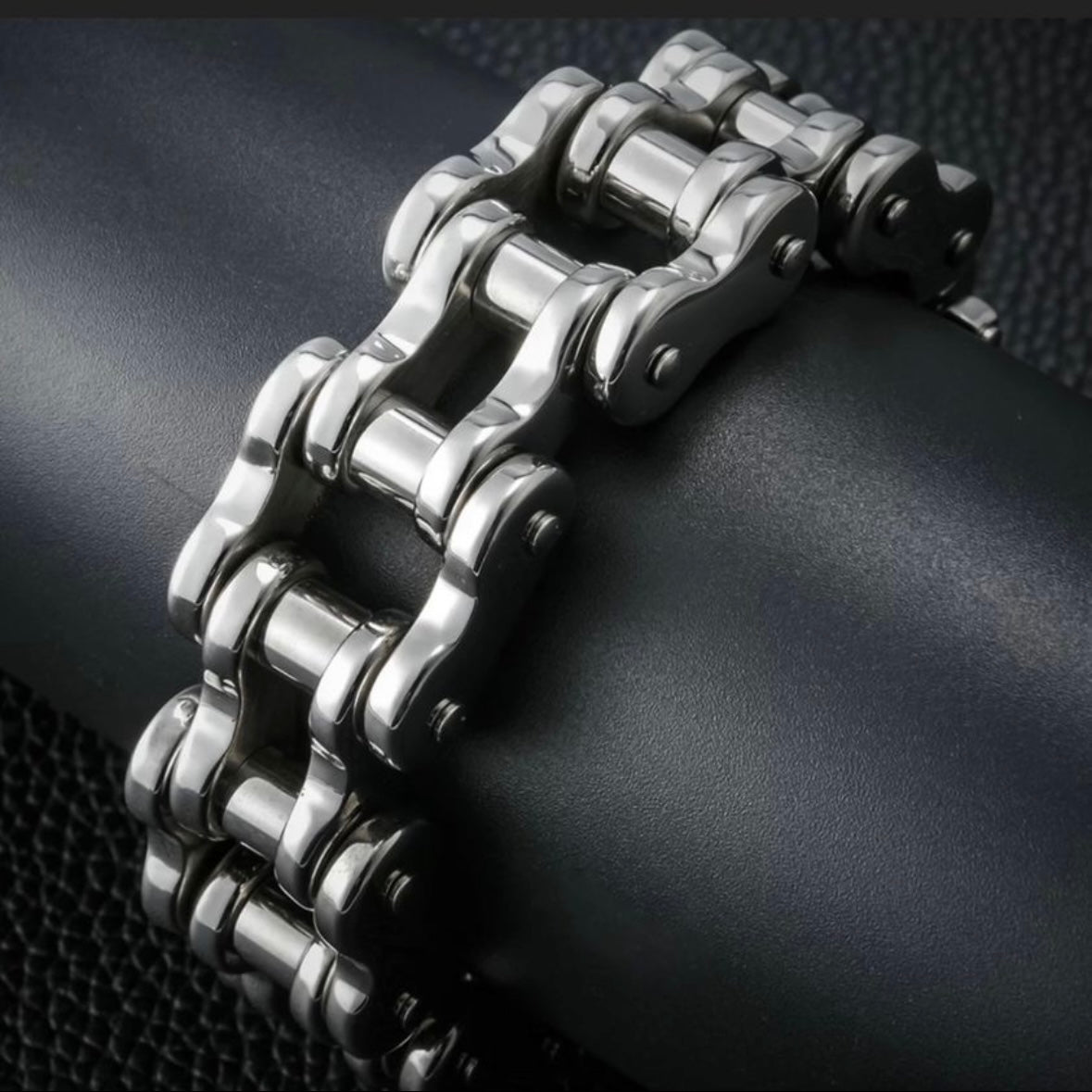 Heavy Stainless Steel Hiphop Rocker Motorcycle Chain Biker Bracelet