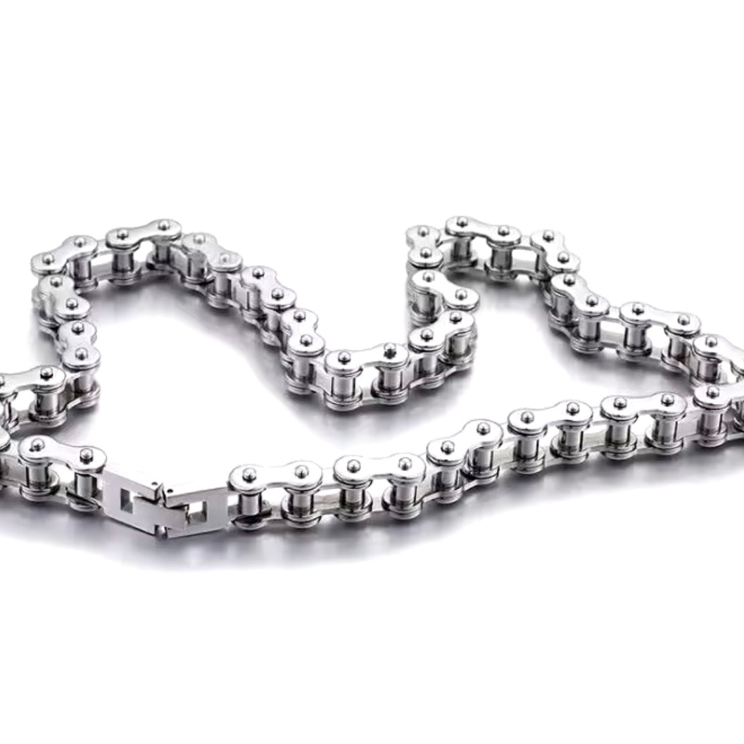 11mm Heavy Punk Bike Motorcycle Link Stainless Steel Biker Chain Necklace - 70cm