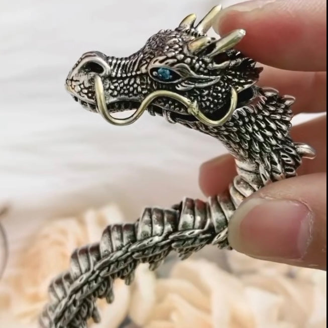 Three Demensional Retro Domineering Trendy Dragon Bracelet