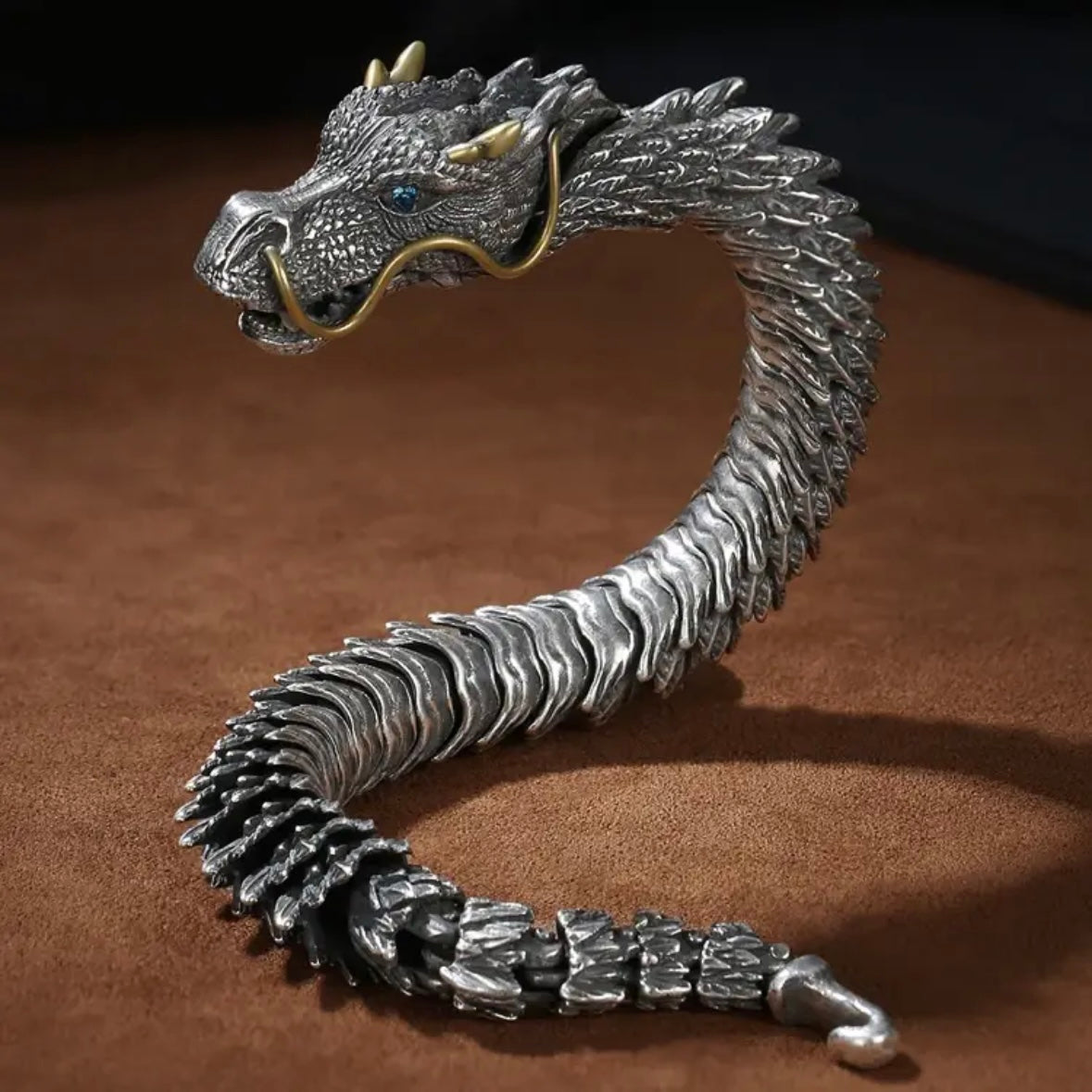 Three Demensional Retro Domineering Trendy Dragon Bracelet