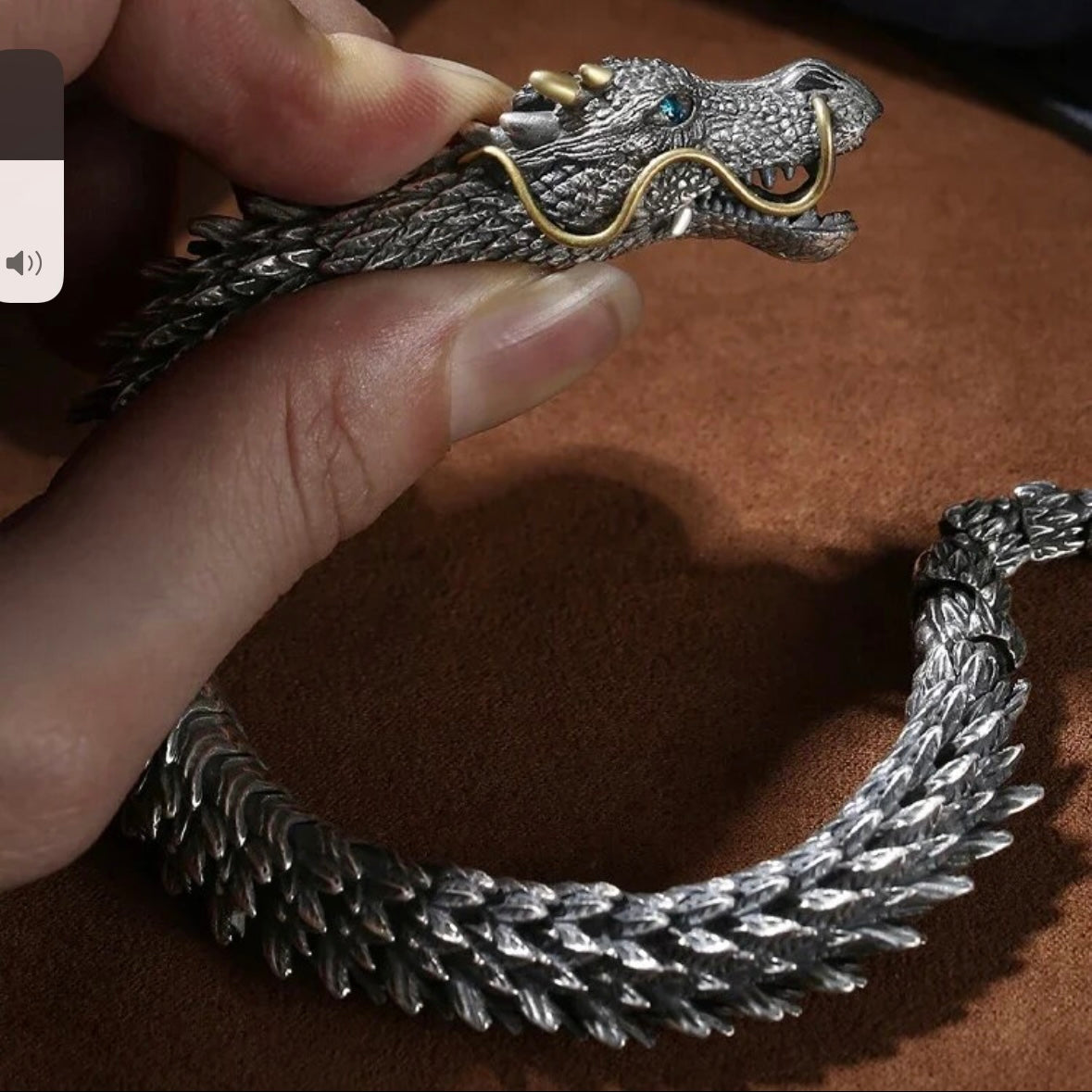 Three Demensional Retro Domineering Trendy Dragon Bracelet