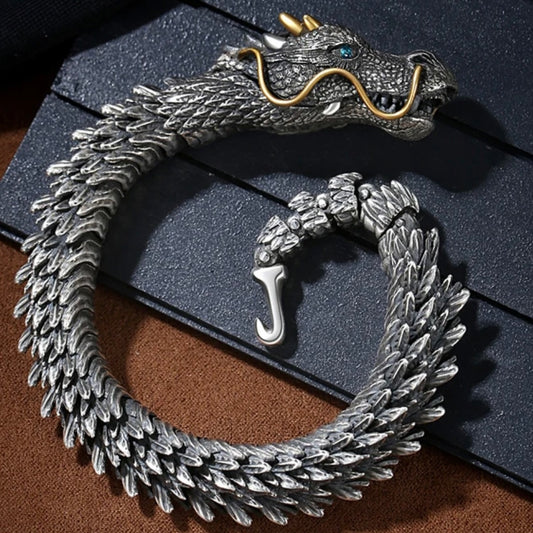 Three Demensional Retro Domineering Trendy Dragon Bracelet