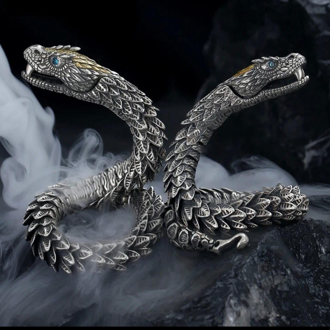 Three Demensional Retro Domineering Trendy Dragon Bracelet