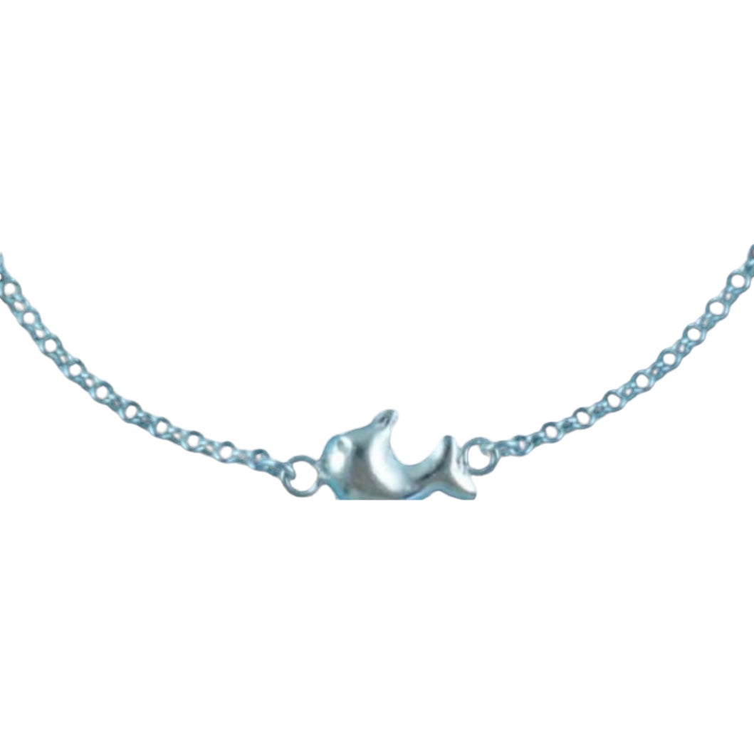 Sterling Silver Triple Dolphin Charm Bracelet