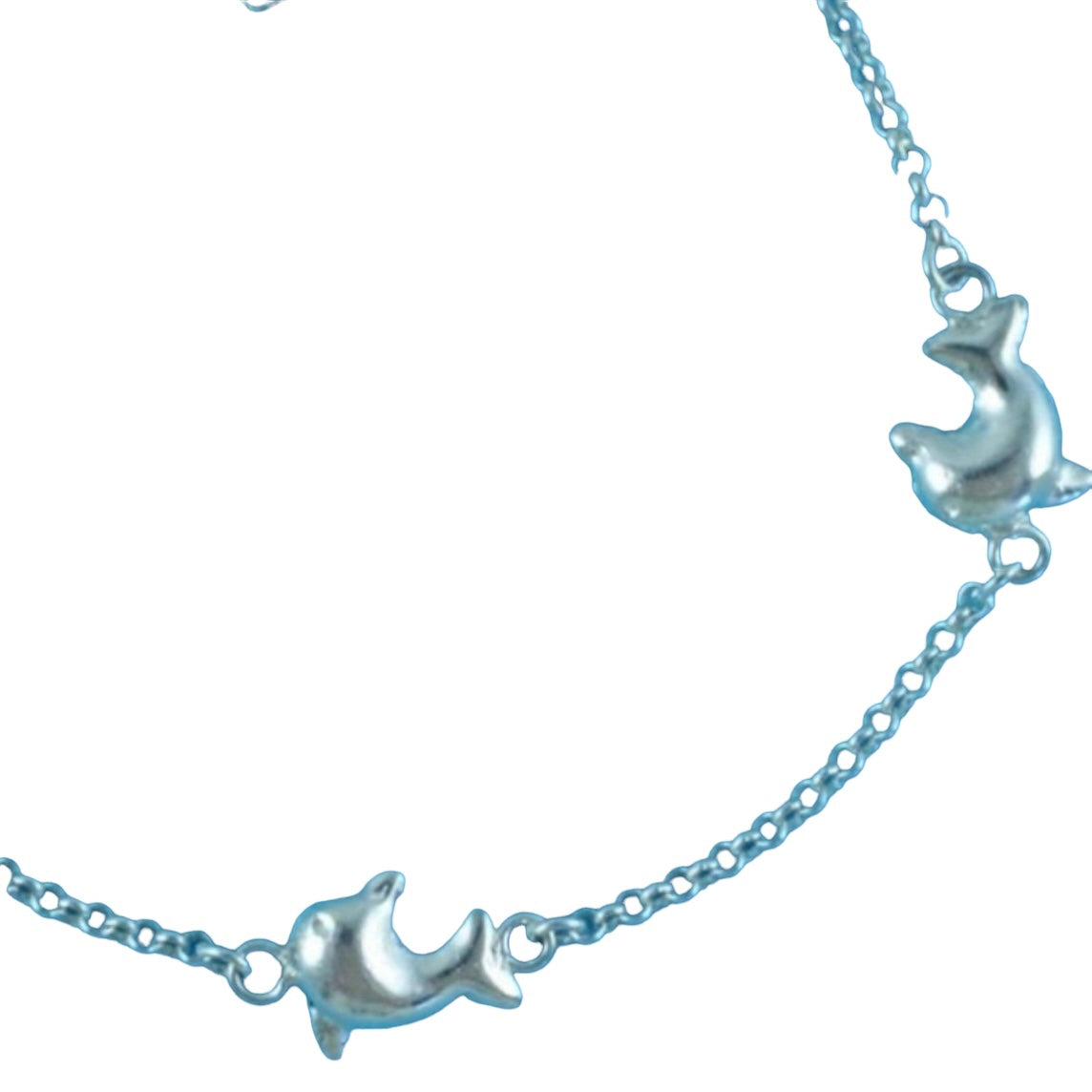 Sterling Silver Triple Dolphin Charm Bracelet