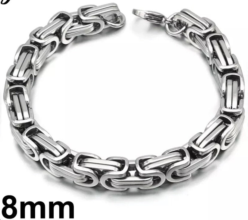 8mm Chunky Stainless Steel Link Chain Bracelet