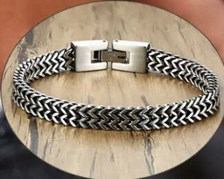 8mm Vintage Stainless Steel Double Curb Chain Bracelet