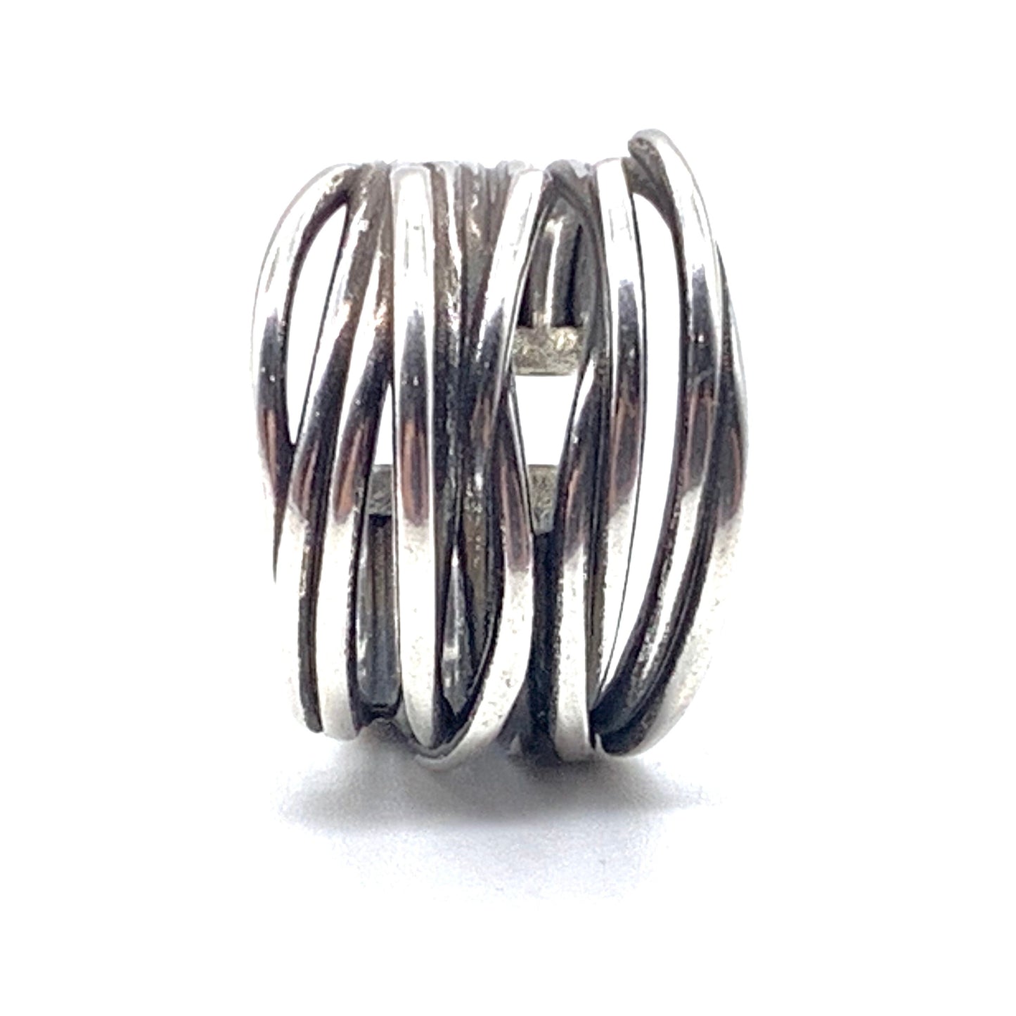 Beautiful Silver Colour Multilayer Line Ring