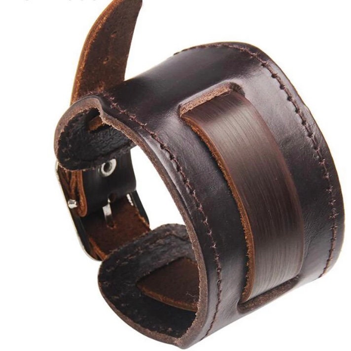 Wide Cuff Vintage Leather Bracelet