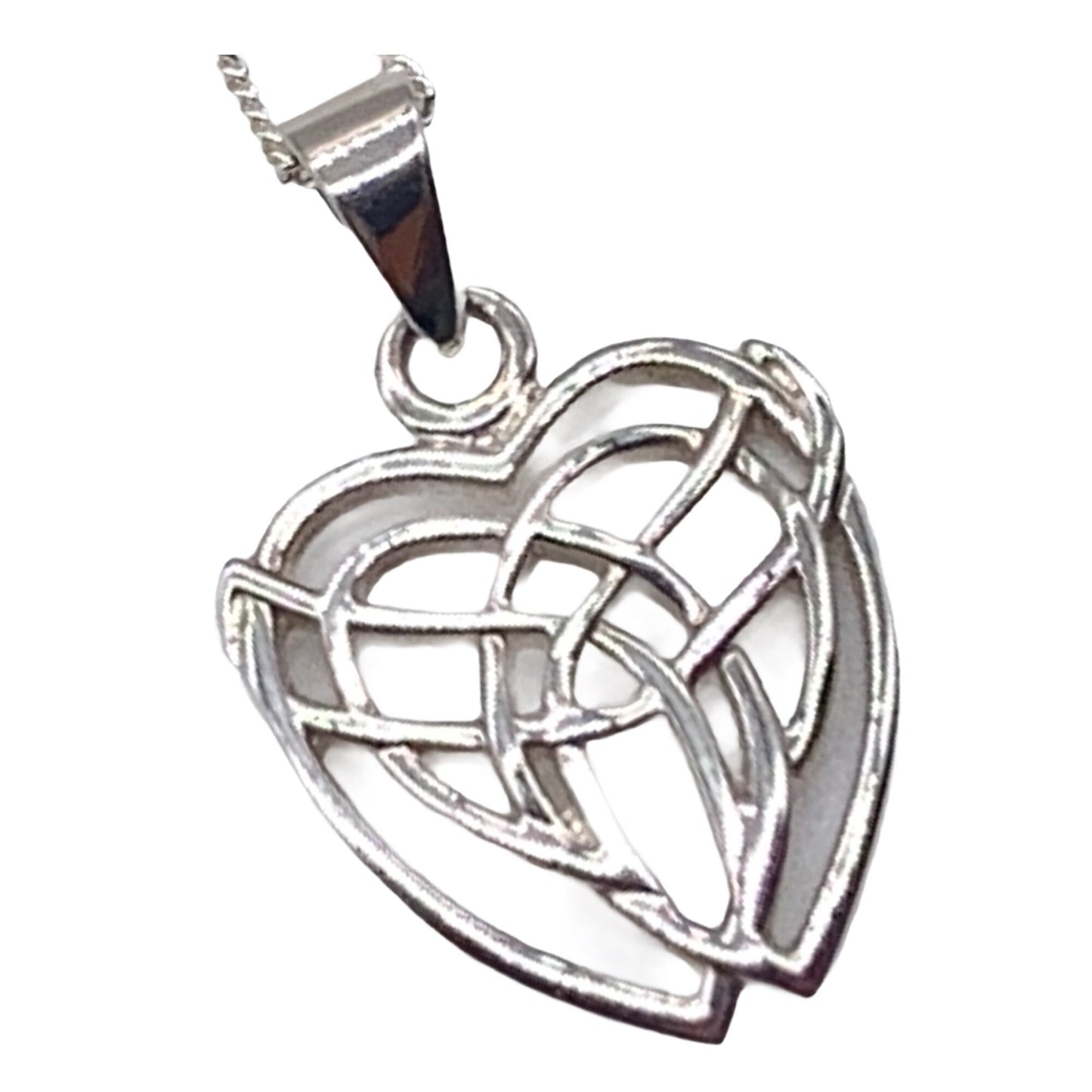 Sterling Silver Celtic Heart Pendant Necklace