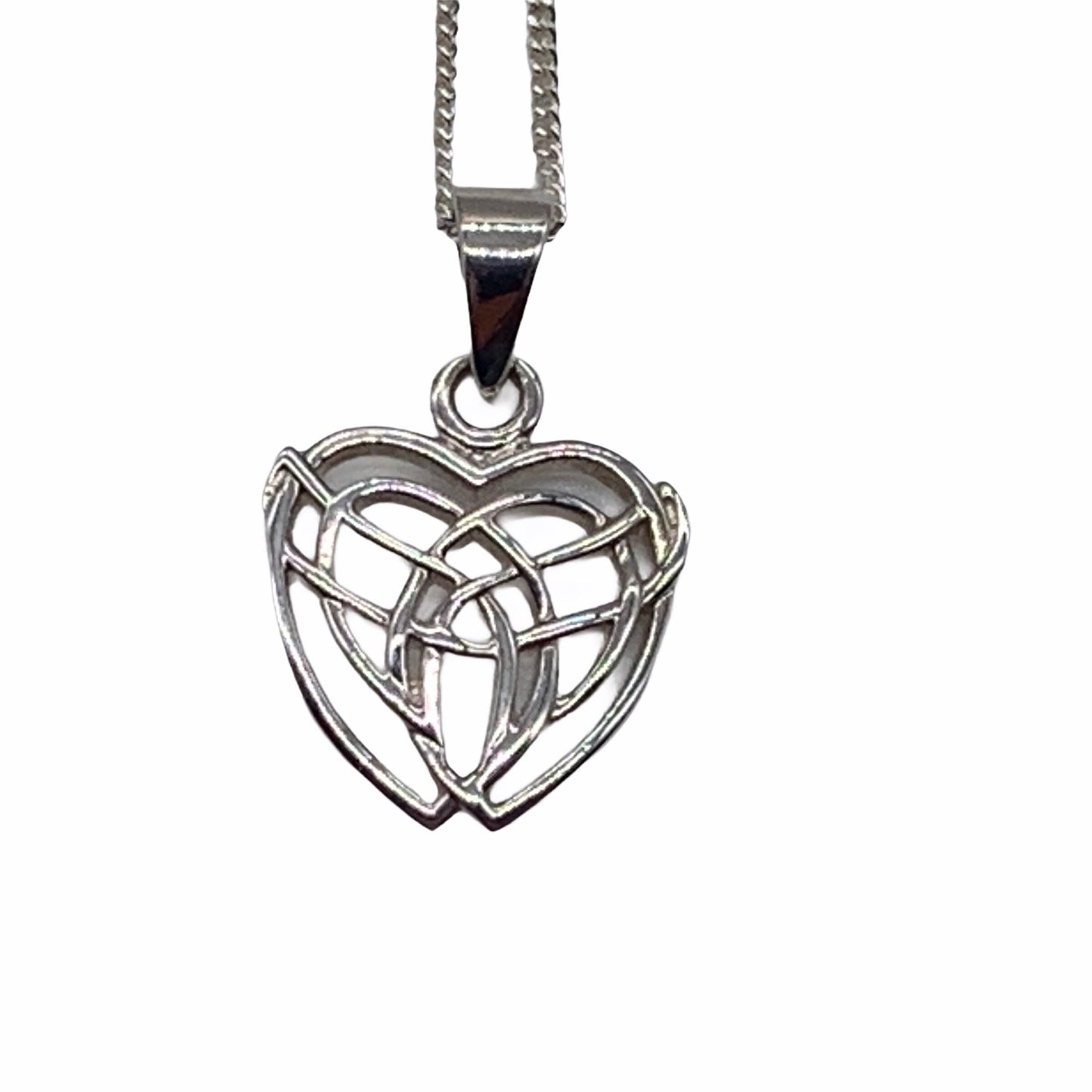 Sterling Silver Celtic Heart Pendant Necklace