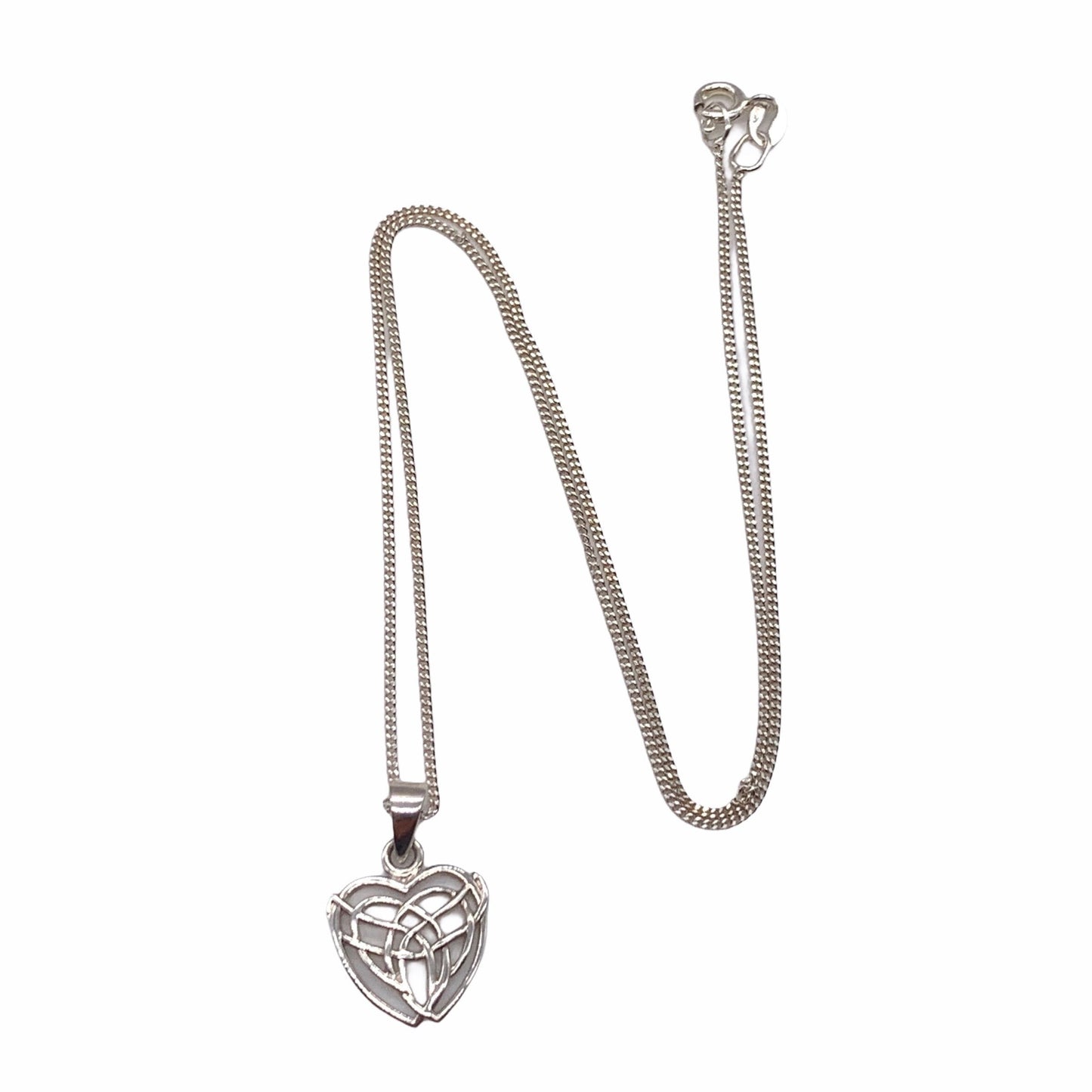 Sterling Silver Celtic Heart Pendant Necklace