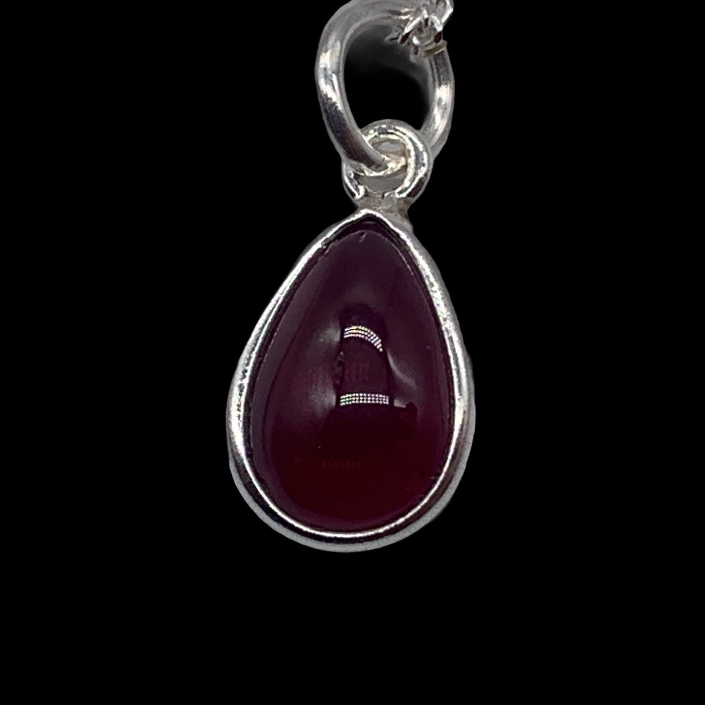 Dainty 925 Sterling Silver Necklace with a Beautiful Teardrop Garnet Gemstone