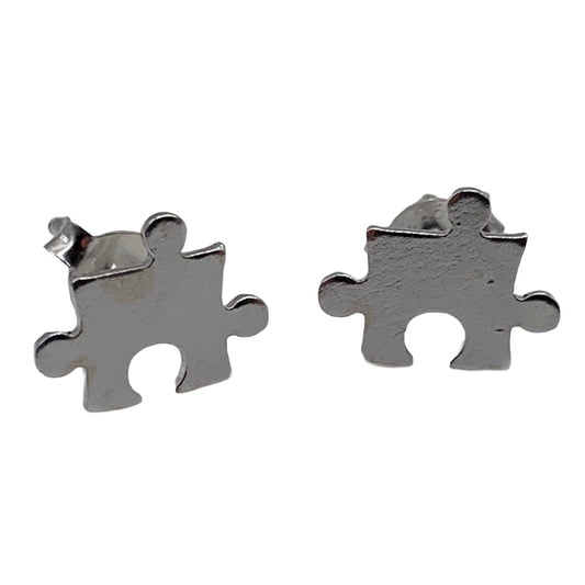 Sterling Silver Jigsaw Stud Earrings