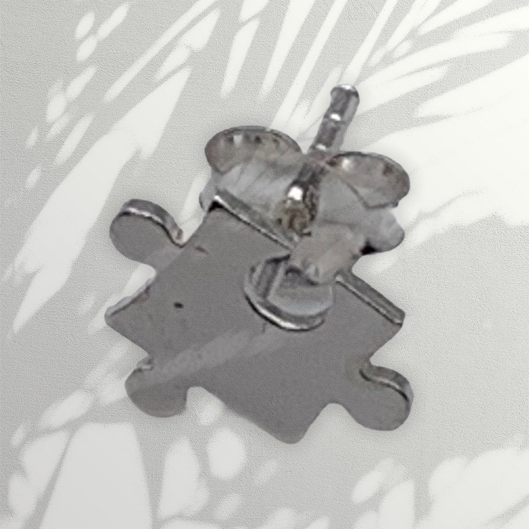 Sterling Silver Jigsaw Stud Earrings