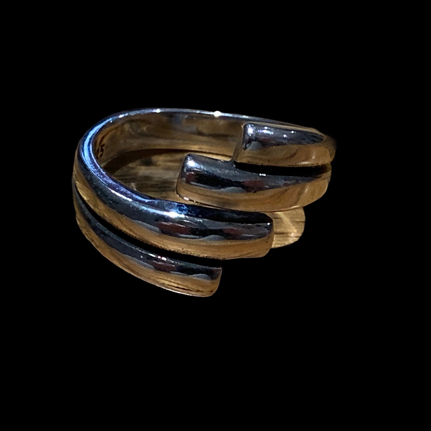 Four Multi-Layered Open Silver Ring