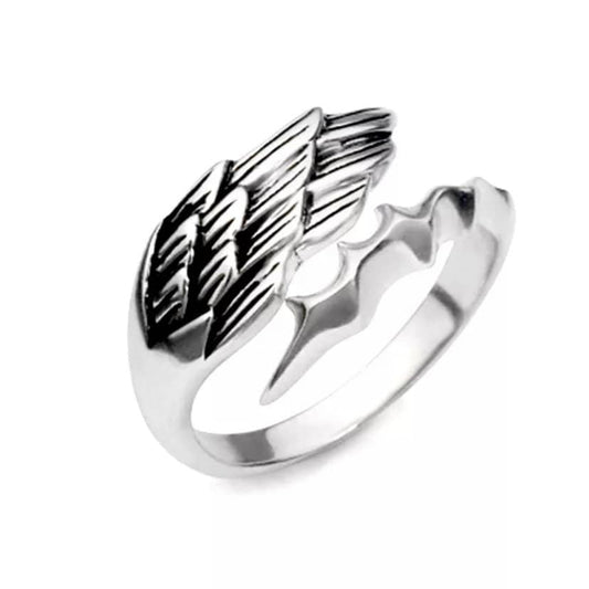 Silver Colour Wings Open Ring