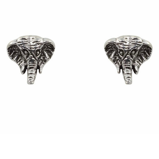 Sterling Silver Elephant Stud Earrings