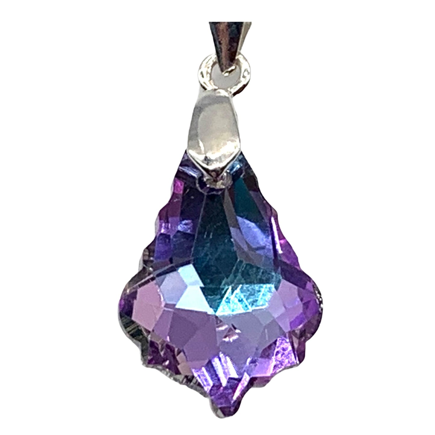 Sterling Silver Light Amethyst Crystal Pendant Necklace