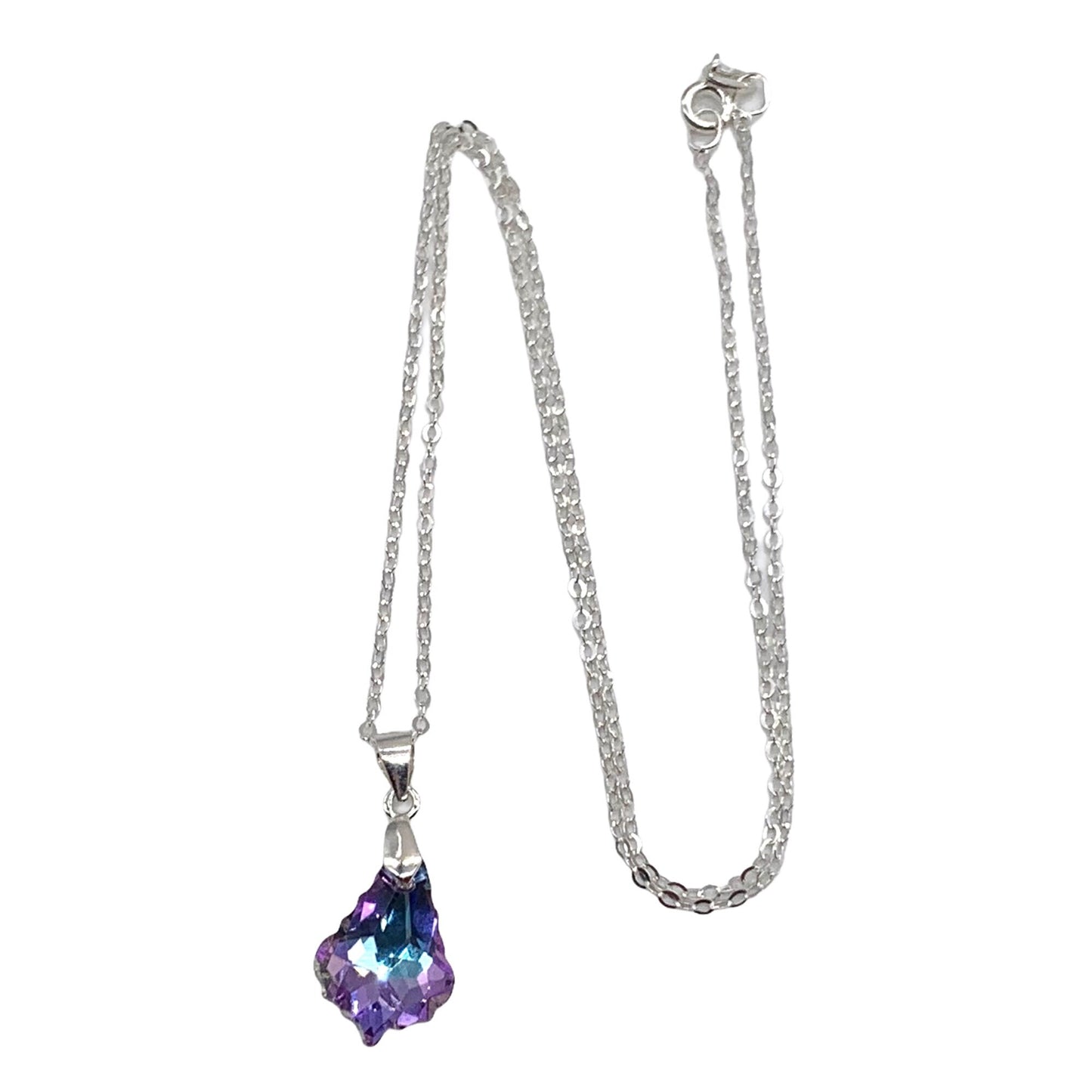 Sterling Silver Light Amethyst Crystal Pendant Necklace