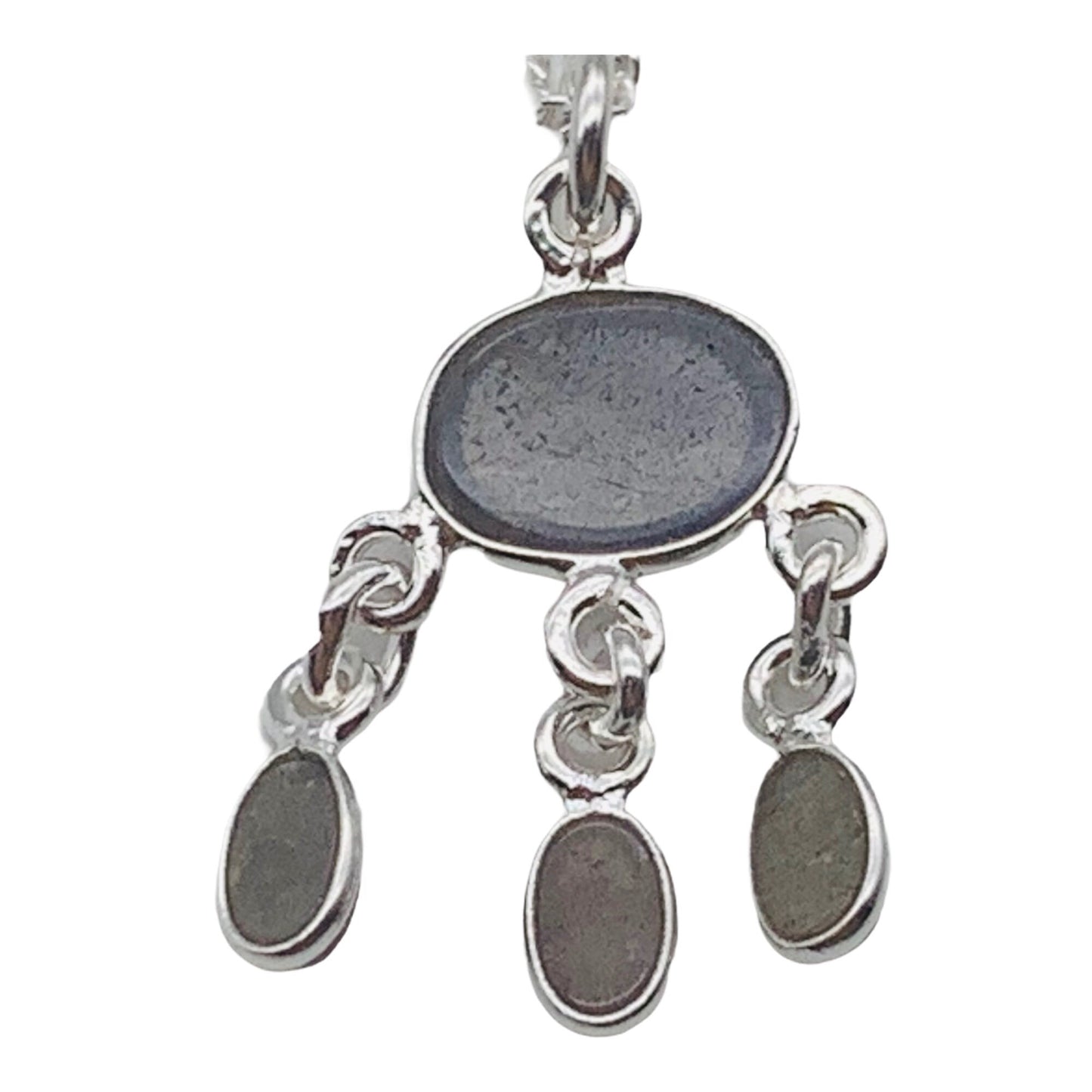 Dainty 925 sterling silver triple drop Necklace with stunning Grade 'A" Labradorite Gemstones