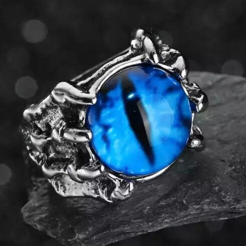 Gothic Vintage Blue Eye Open Ring