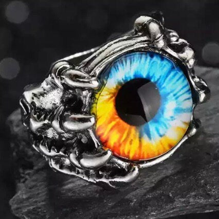 Gothic Vintage Colourful Eye Open Ring